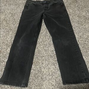 Black Straight-Leg Jeans